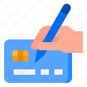 credit, card, payment, sign, pen, hand