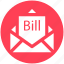 bill email, bill in letter, email, invoice, letter, letter envelope 