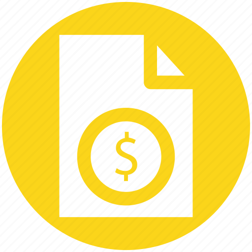 Bill, document, dollar sign, file, money, paper icon - Download on Iconfinder