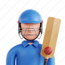 cricket, player, cricket player, sports athlete, cricket team member, player profile, 3d icon, 3d illustration, 3d render 