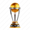 cricket, trophy, cricket trophy, sports award, championship prize, 3d icon, 3d illustration, 3d render 