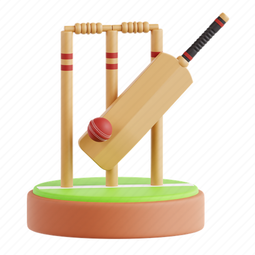 Cricket, sports, bat-and-ball, cricket match, 3d icon, 3d illustration, 3d render 3D illustration - Download on Iconfinder