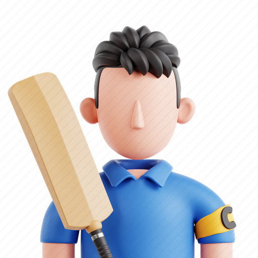 Cricket, captain, cricket captain, team leader, cricket team, team captain, 3d icon 3D illustration - Download on Iconfinder
