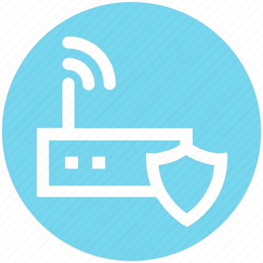 Internet device, security, shield, wifi router, wifi signal secure icon - Download on Iconfinder