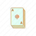 ace, card, cartoon, gambling, game, poker, spade