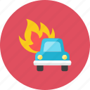 burn, car