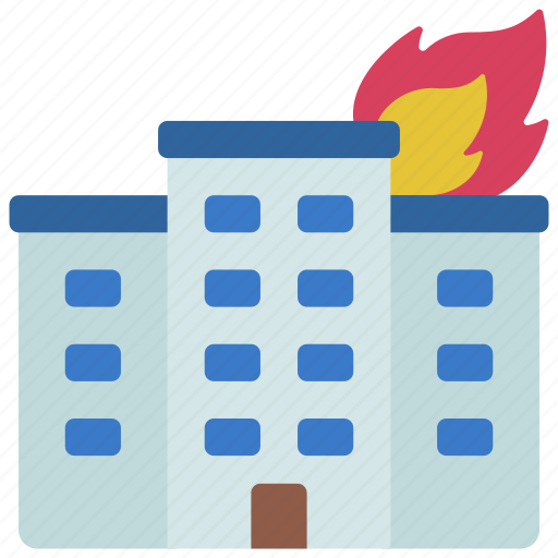 Burning, offices, office, building, work, crisis icon - Download on Iconfinder