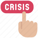 crisis, button, press, select, emergency