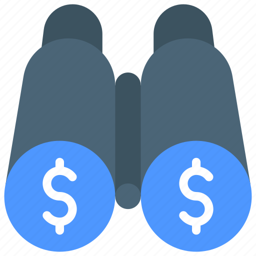 Financial, foresight, costs, money, binoculars icon - Download on Iconfinder
