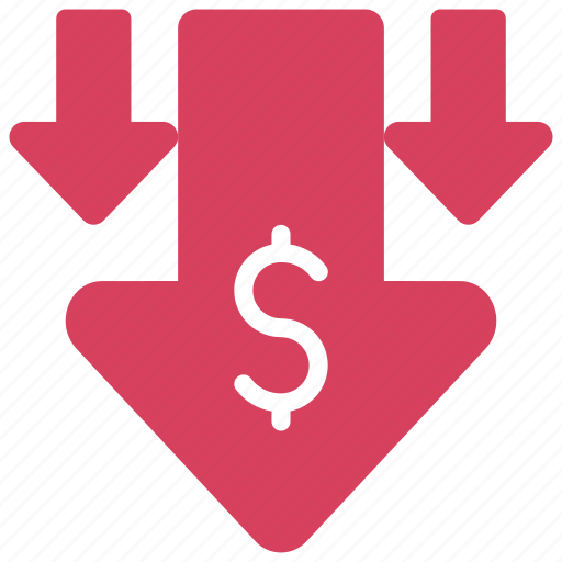 Money, loss, downwards, cash, cost icon - Download on Iconfinder