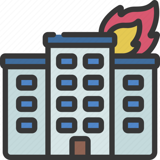 Burning, offices, office, building, work, crisis icon - Download on Iconfinder
