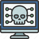 cyber, attack, hacker, skull, dead