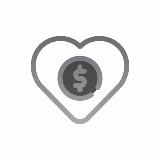 Donation, money, cash, dollar, heart icon - Download on Iconfinder