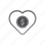 donation, money, cash, dollar, heart 