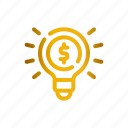 lightbulb, idea, currency, coin, money