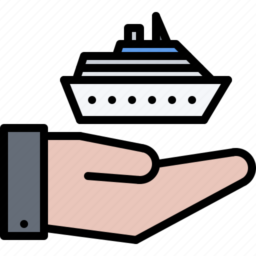 Hand, support, ship, cruise, travel icon - Download on Iconfinder