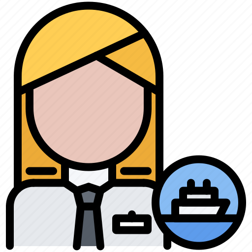 Woman, ship, water, uniform, sailor, cruise, travel icon - Download on Iconfinder