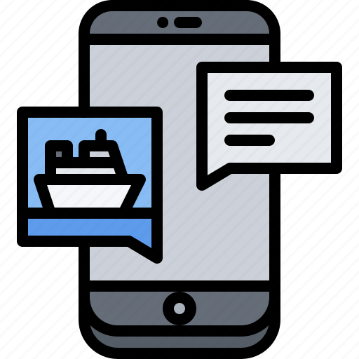 Water, ship, message, messenger, smartphone, cruise, travel icon - Download on Iconfinder