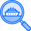 search, magnifier, ship, water, cruise, travel 