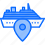 ship, pin, location, cruise, travel 