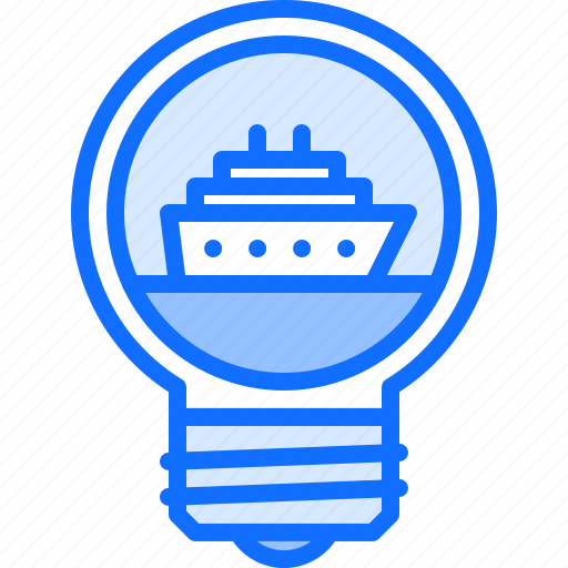 Idea, light, bulb, ship, water, cruise, travel icon - Download on Iconfinder