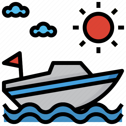 Speedboat, sea, sailing, holiday, transportation icon - Download on Iconfinder