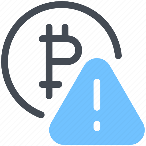 Bitcoin, alert, warning, sign icon - Download on Iconfinder