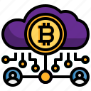 cloud, network, bitcoin, cryptocurrency, money, mining