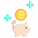 piggy, bank, bitcoin, cryptocurrency, money, mining