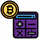 bitcoin, calculator, cryptocurrency, money, mining