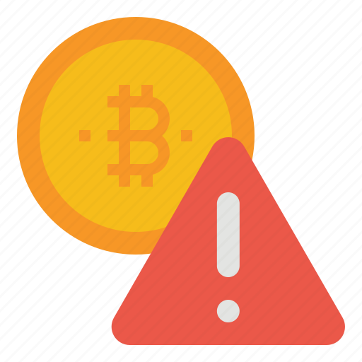 Coin, bitcoin, warning, error, attention, notification, danger icon - Download on Iconfinder