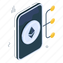 mobile ethereum, cryptocurrency, crypto, eth, digital currency