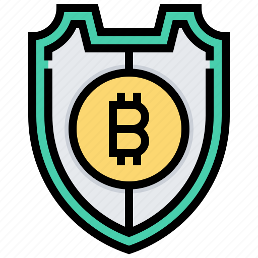 Bitcoin, cashless, cryptocurrency, encryption, protection, shield icon - Download on Iconfinder