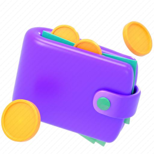 Wallet, money, coins, saving, crypto, 3d, money storage 3D illustration - Download on Iconfinder