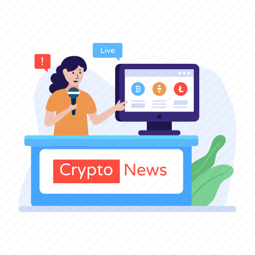 Blockchain news, crypto news, btc news, crypto channel, trading news illustration - Download on Iconfinder