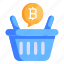 ecommerce, crypto shopping, bucket, buy bitcoin, digital money 