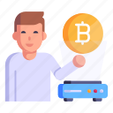 bitcoin technology, bitcoin hologram, money hologram, cryptocurrency, digital money