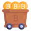 bitcoin cart, mining cart, bitcoin mining, crypto cart, digital money 