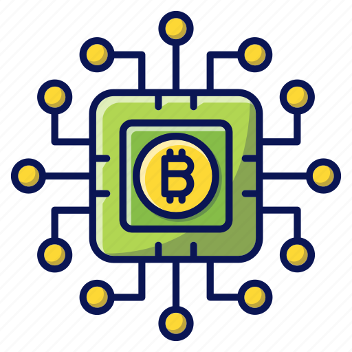 Cryptocurrency, processor, bitcoin, circuit board icon - Download on Iconfinder
