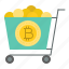 blockchain, bitcoin, cryptocurrency, digital currency, cart 