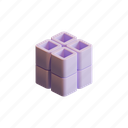 cube, geometrical, shape, hollow, hole, stand, stack, group, cluster 