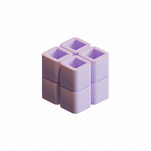 Cube, geometrical, shape, hollow, hole, stand, stack 3D illustration - Download on Iconfinder