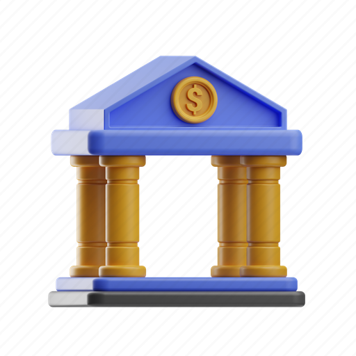 Bank, banking, building, money, finance, business, office 3D illustration - Download on Iconfinder
