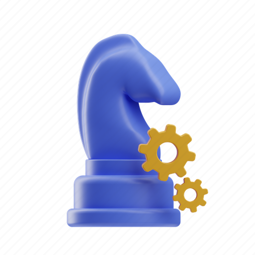 Strategy, chess, planning, management, horse, business, office 3D illustration - Download on Iconfinder