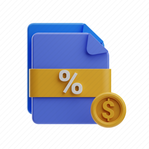 Tax, finance, invoice, bill, money, business, office 3D illustration - Download on Iconfinder