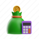 budget, budgeting, investment, calculator, money bag, finance, business, banking 