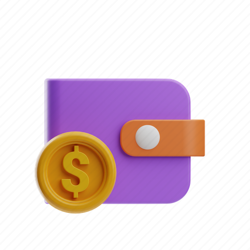 Wallet, payment, cash, savings, coins, finance, business 3D illustration - Download on Iconfinder