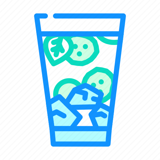 Drink, cucumber, slice, vegetable, green, white icon - Download on Iconfinder