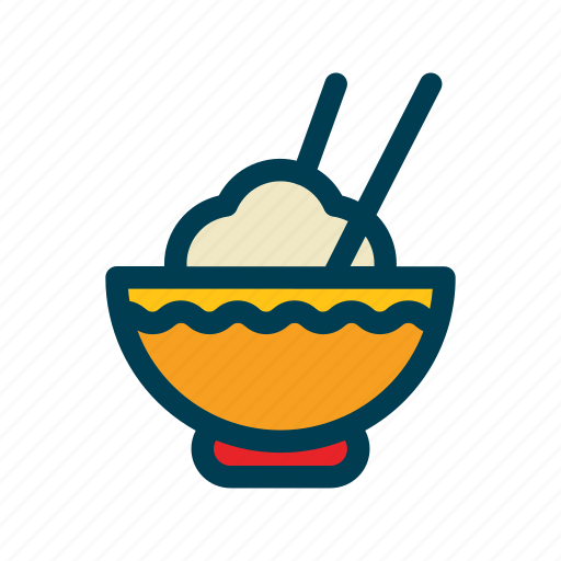 Rice, bowl, asian, japanese, food, sticks icon - Download on Iconfinder