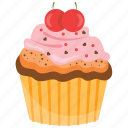 cherry cupcake, cherry muffin, cupcake, small cake, sweet cake 